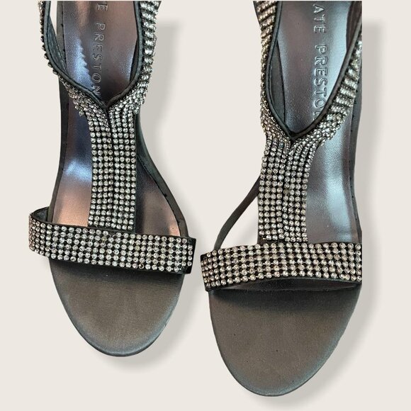 Kate Preston Rhinestone Heels with Zip Back Sz 7.5 - Picture 3 of 9